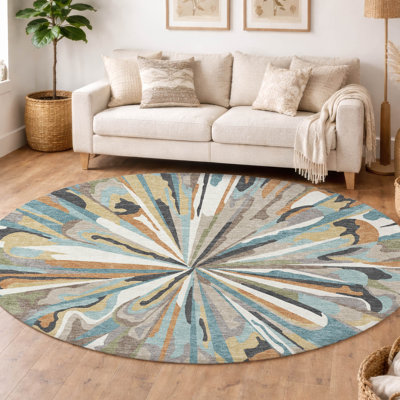 Tapis abstrait lavable à la machine intérieur / extérieur ACN2838