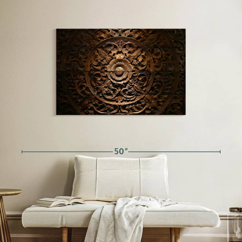 Senne Carved Wood Florals, 26" H x 39" W