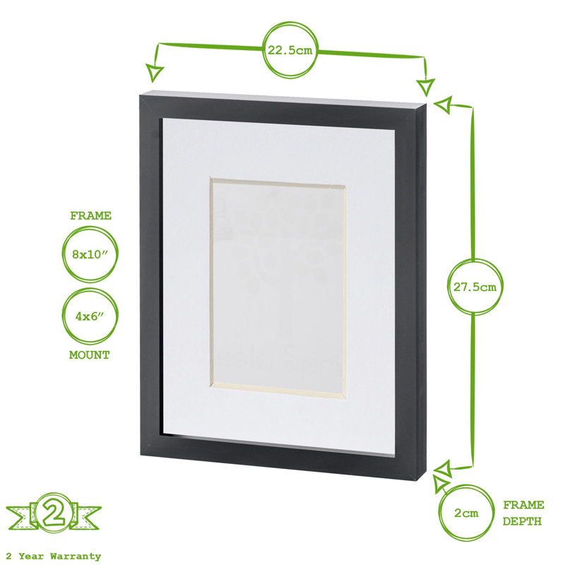 Photo Frames with 4" x 6" Mount - 8" x 10" - Black/White