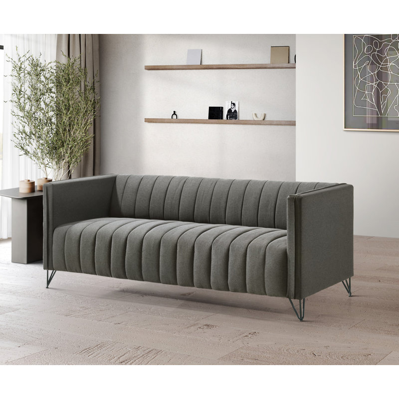Chylee Square Arm Sofa, Gray 