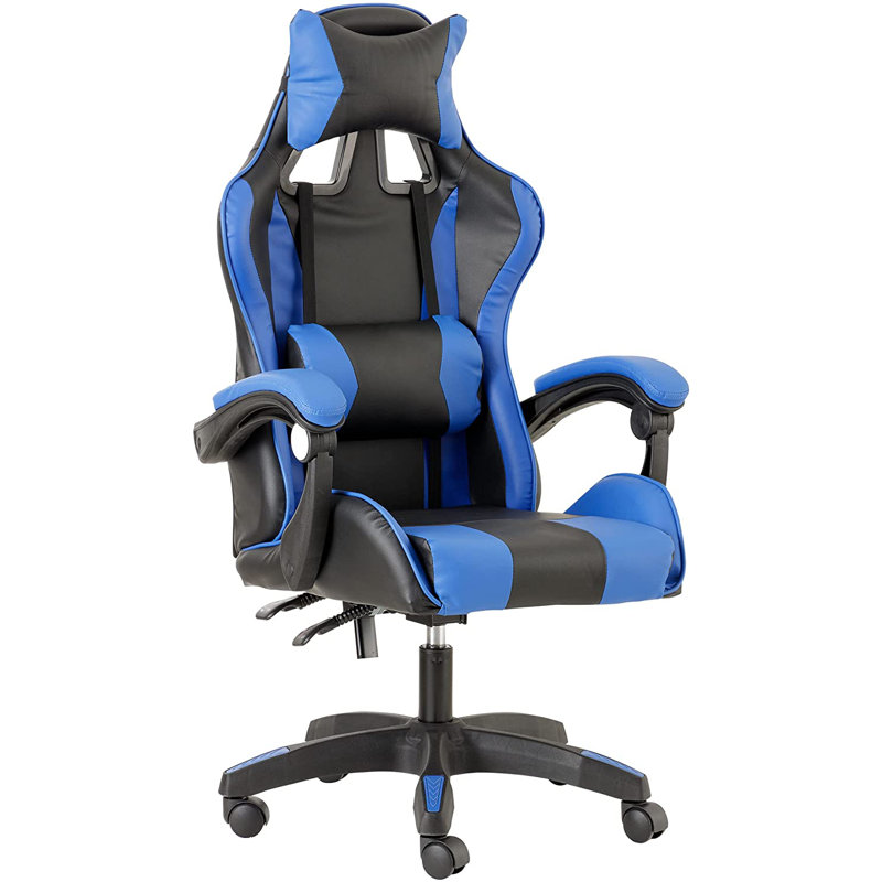 Gaming Chair with Headrest, Blue