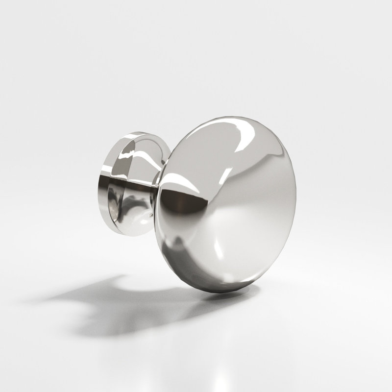 Round Cabinet Knob, Polished Nickel, 1.25"