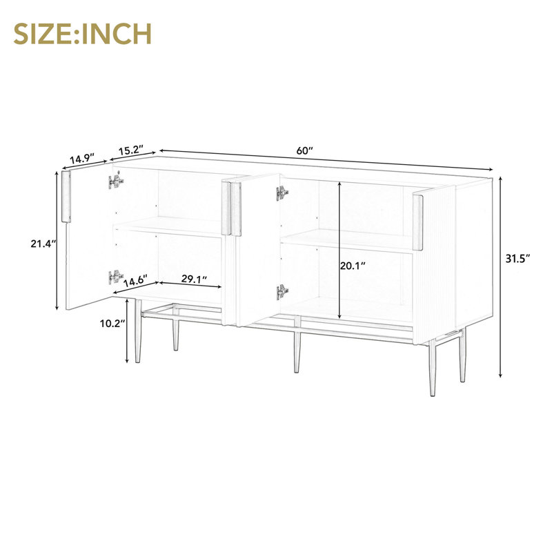 Console de 60 po pour le couloir, Noir