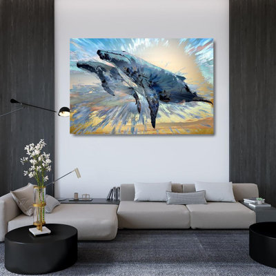 Lark Manor™ Bolokofsky, Ronald Gallery Wrapped Canvas Art Titled: Two More Blue Whales
