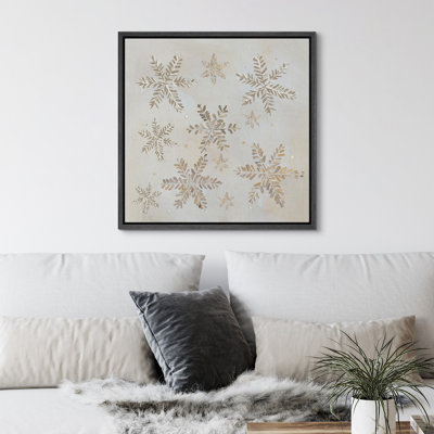 Flocon de neige, Noël rétro, rustique moderne, vacances d'hiver, impression sur toile encadrée