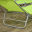 Chaise longue pliante avec dossier inclinable en position 6? Et appui-tête, ensemble de 2 - Vert-43215189