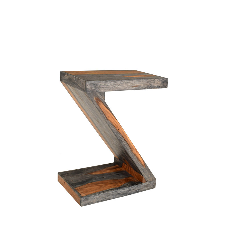 Goa Cube Solid Wood Floor Shelf End Table