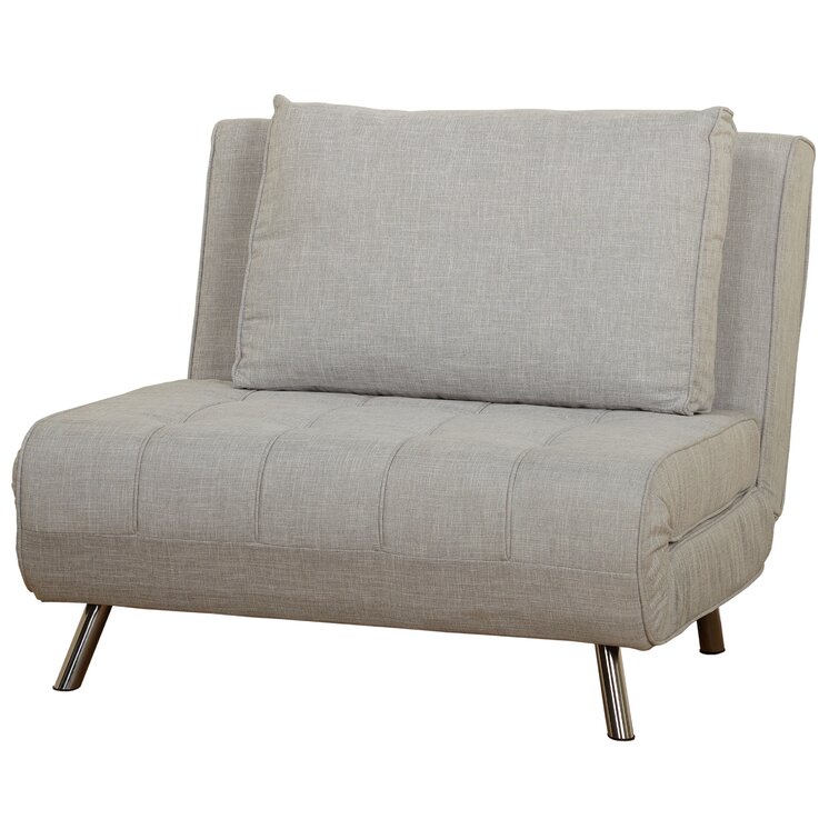 Twin Upholstered Pillow Back Futon Chair