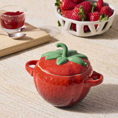 Le Creuset Stoneware Strawberry Mini Cocotte, 16 Oz. - Cerise