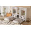 Lit double escamotable simple, lit escamotable pliable en métal avec garde-robe, tablettes et prises de courant