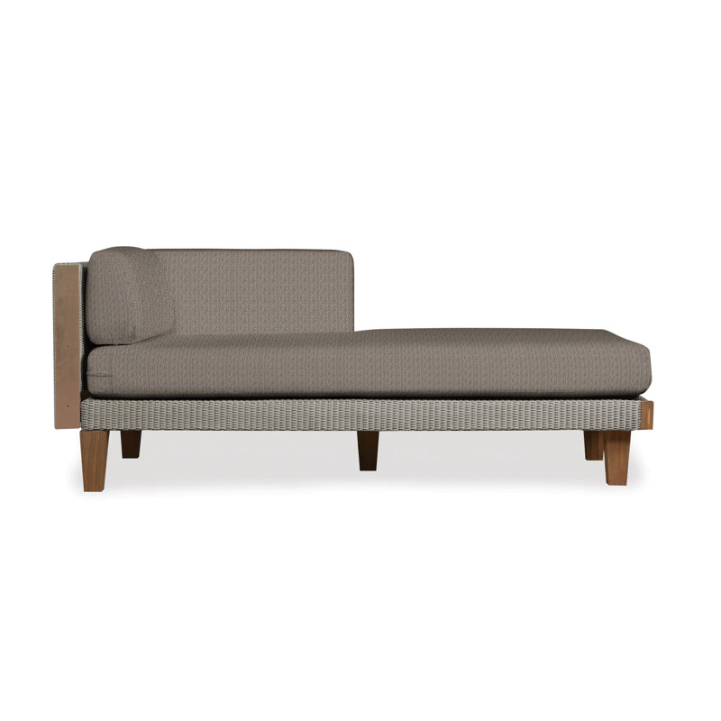 Catalina Outdoor Teak Chaise Lounge, Rumba Nickel, Pewter