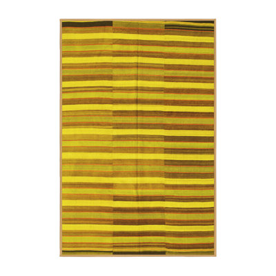 Tapis contemporain jaune 801 lavable à la machine