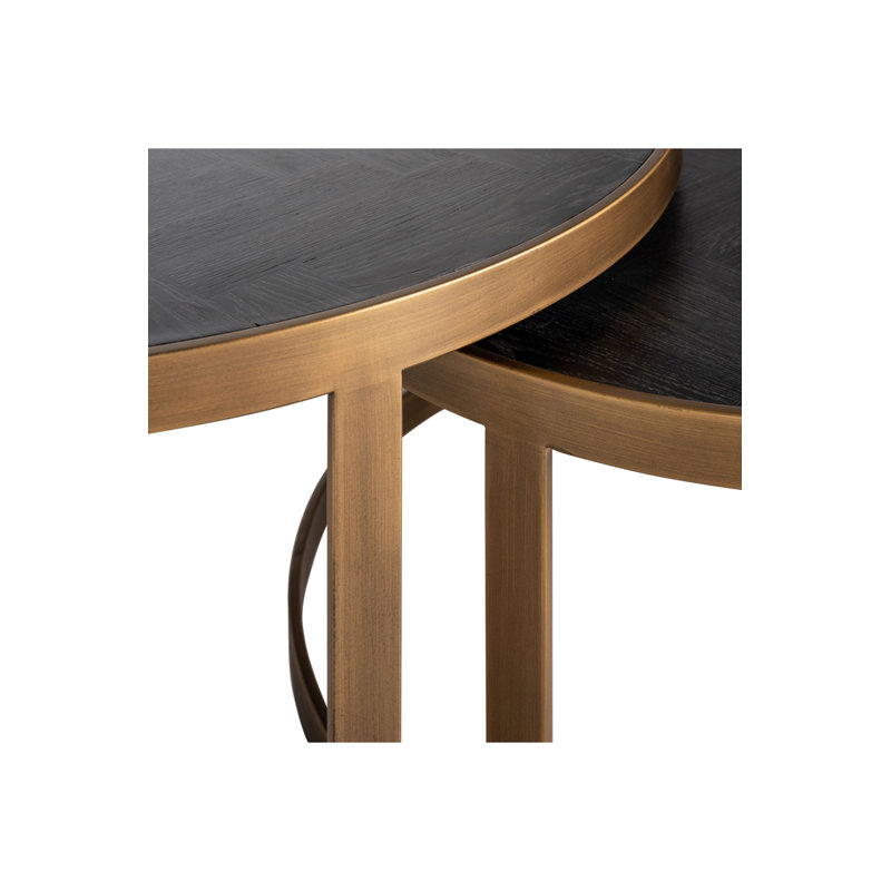 Blackbone Solid Wood Top Nesting Coffee Table