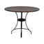 Bois rond industriel moderne en noyer de 48 po Saleya Table de salle à manger à 4 pieds pouvant accueillir jusqu'à 4 personnes