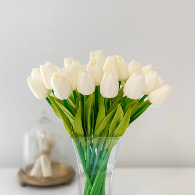 Tall Tulip Centerpiece Glass Vase