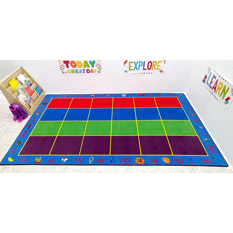Tapis arc-en-ciel KidCarpet ABC avec 24 sièges, 7 pi 6 po x 12 pi, Rectangle 7 pi 6 po x 12 pi