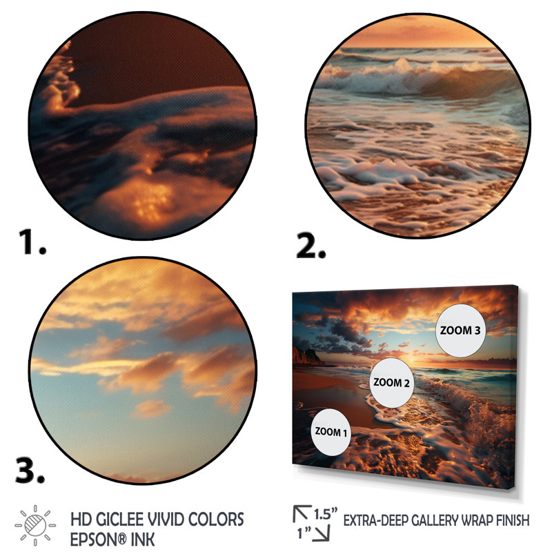 Golden Sands A Mesmerizing VI - Landscapes Wall Decor, H 24 po x l 32 po x P 1 po, Encadrement doré
