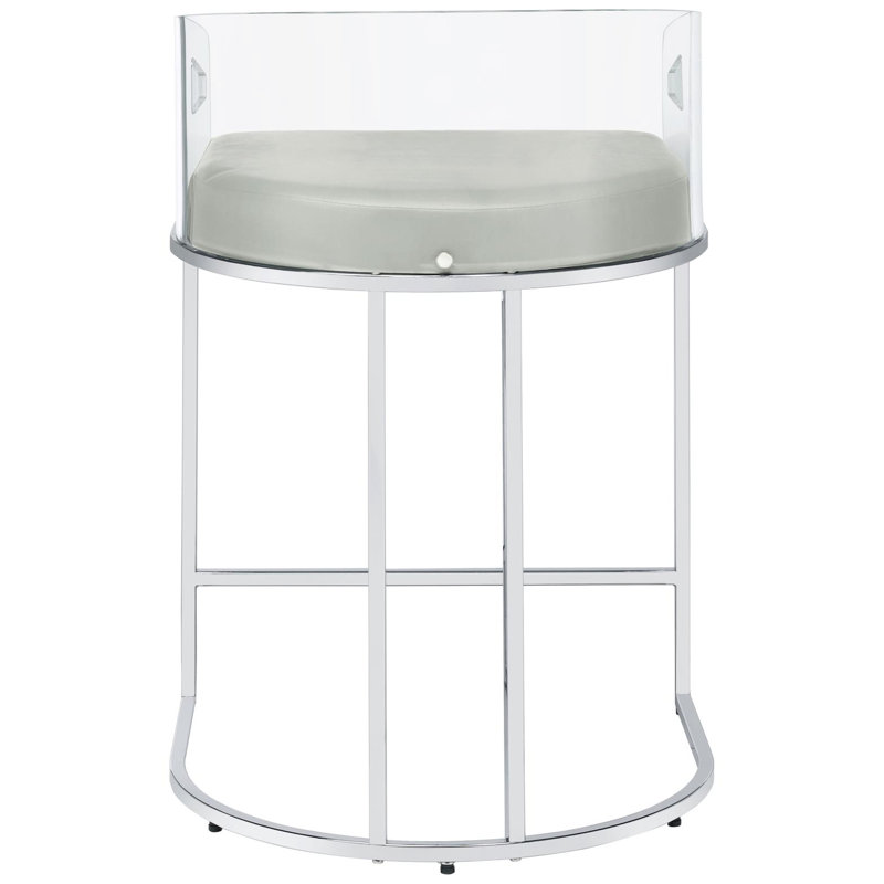 2 Grey Acrylic Back Dining Chairs - Elegant Design With And Legs Modern  2   Metal