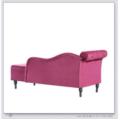Luxurious Velvet Chaise Lounge With Storage, Tufted Design, And Solid Wood Legs For Versatile Home Use