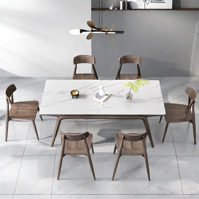 Modern simple home rectangular dining table sets, 29.5"H x 63"L x 31.5"W