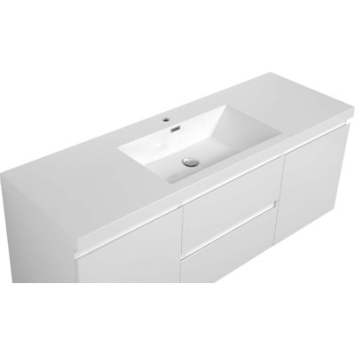 Raekwan 59.06'' Single Bathroom Vanity with Resin Top
