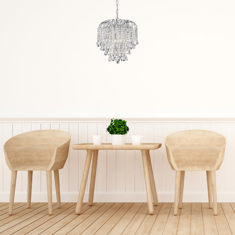Lustre à niveaux unique à 3 lumières Hering, Chrome