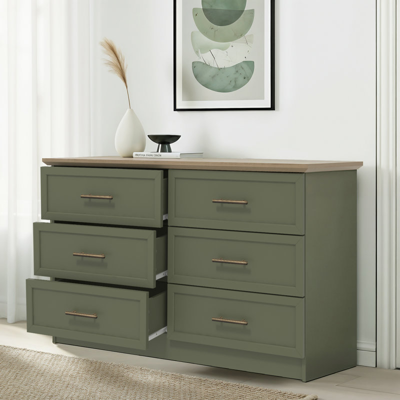 6 Drawer Chest, Kale Green