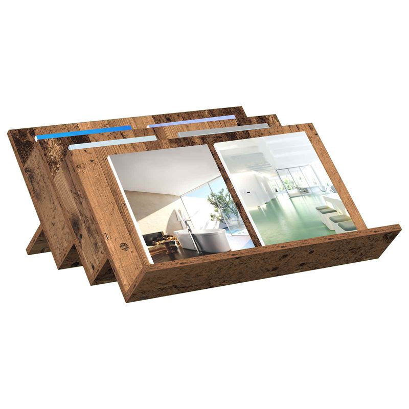 Wood Free Standing Magazine Rack, Brown
