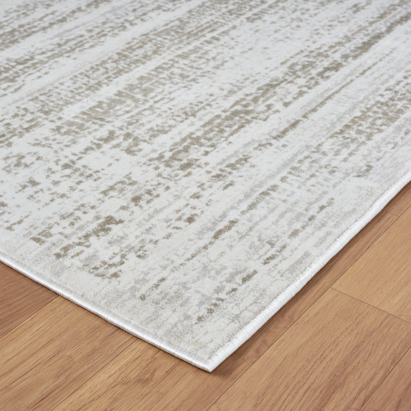 Huseman Beige Textured Horizon Area Rug, Rectangle 9'6" x 13'