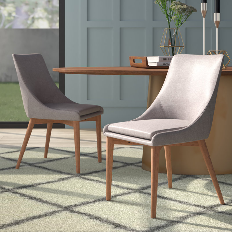 Leonitus 18.25'' H Linen Upholstered Side Chair, Gray Linen