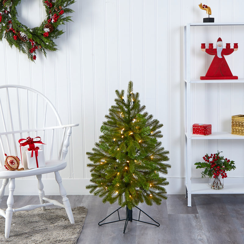 Lighted Artificial Christmas Tree, 3' H
