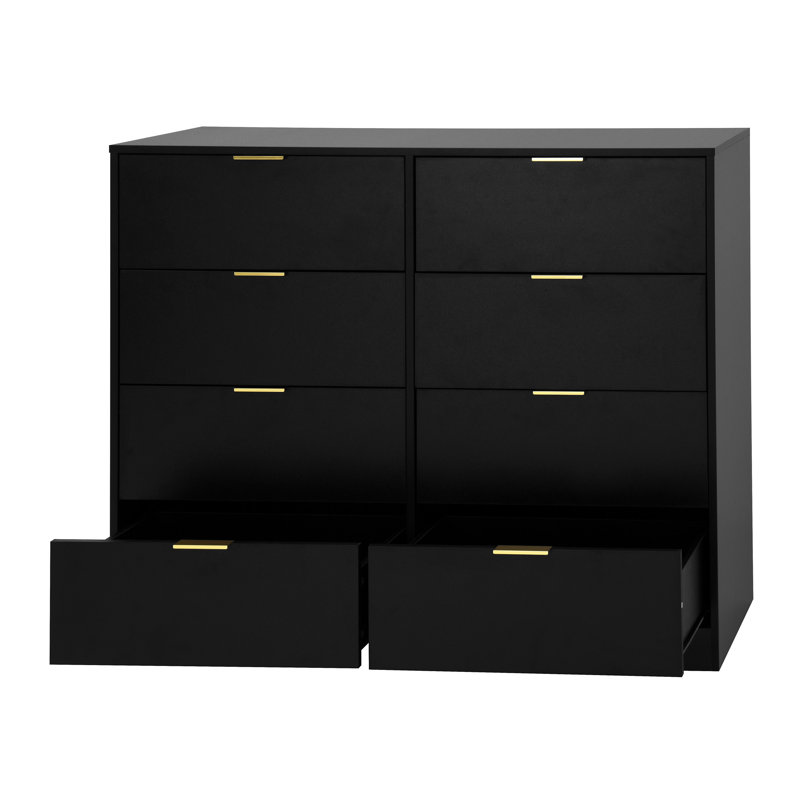 Commode 8 tiroirs pour chambre à coucher, Black