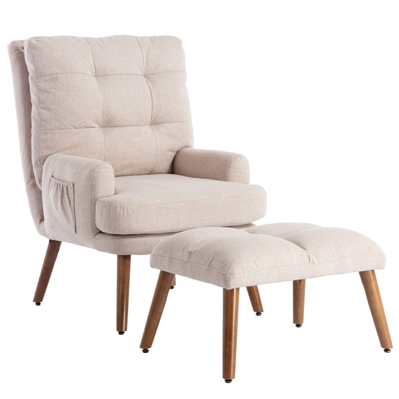 Neylandville Upholstered Accent Chair, Beige