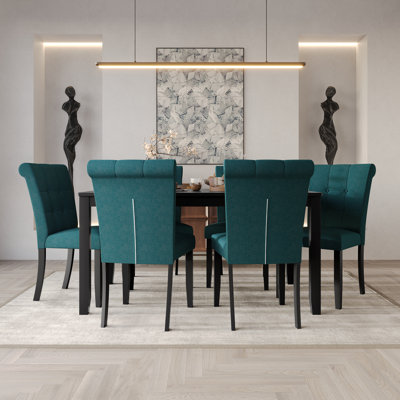 Danina Dining Set With Upholstered Chairs And 59" Rectangular Table