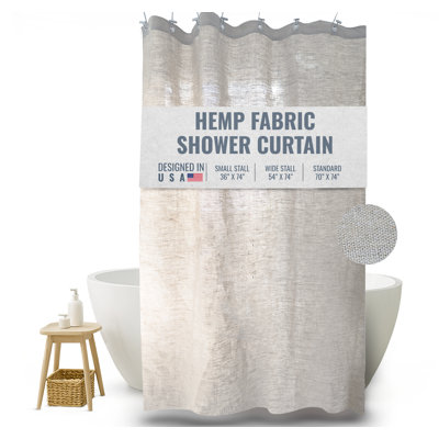 Rideau de douche en chanvre naturel de qualité supérieure pour décor de salle de bain