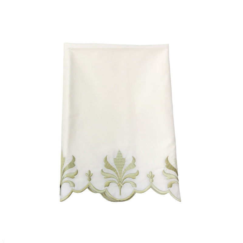 Rochelle Flat Sheet, King Flat Sheet, Pistachio/Ivory