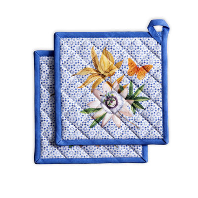Ensemble de poignées 100% coton Maison d'Hermine Passiflora - 8 po x 8 po