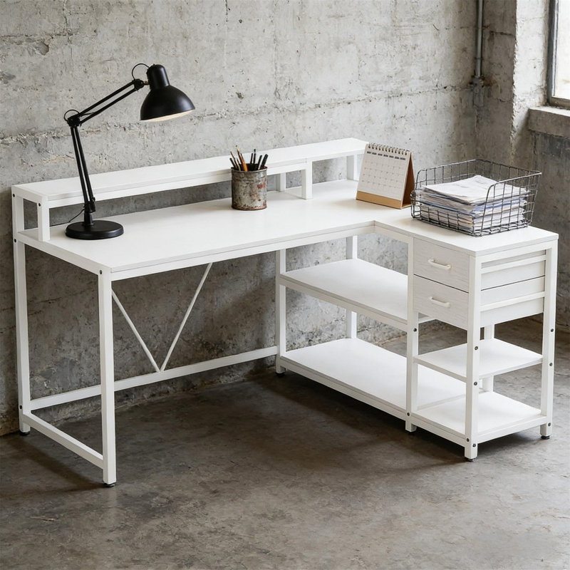 Bureau (sans tabourets), Blanc