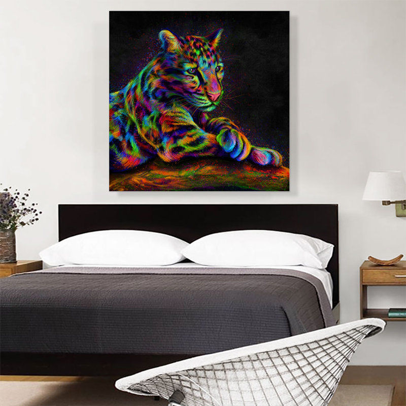 " Clouded Leopard Wild Himalayan Cat ", 36" H x 36" W x 0.75" D