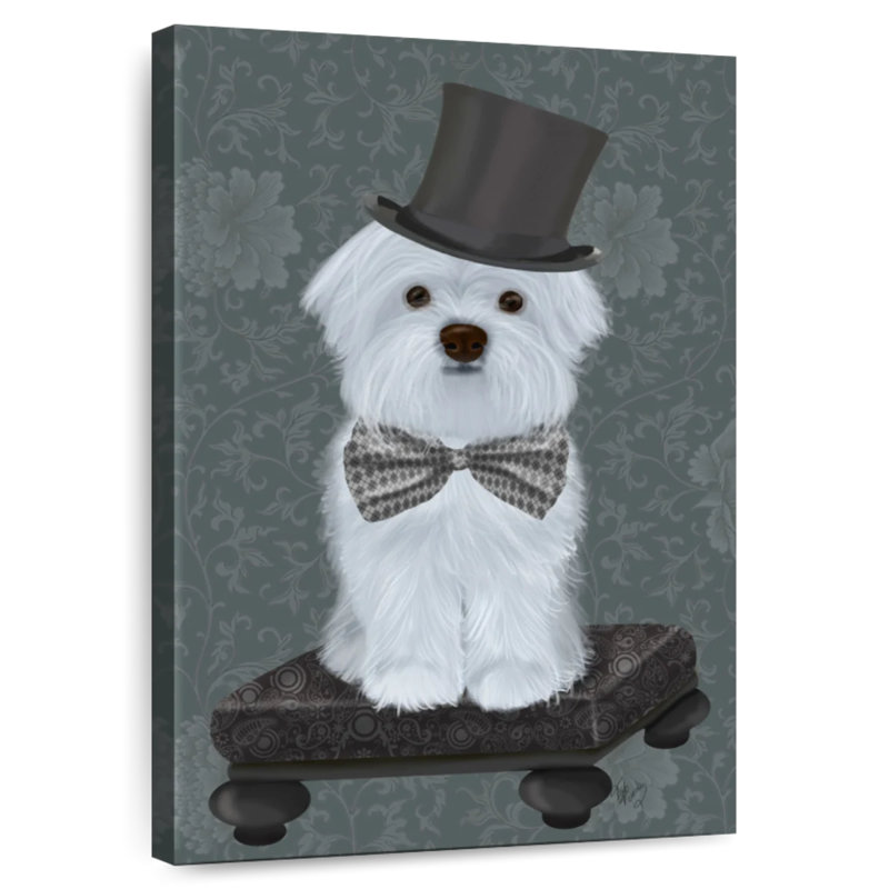 Brampt Maltese With Top Hat, 48" H x 32" W