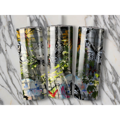 Choose Handmade Tumblers 591 mL Vacuum Insulated Stainless Steel (18/8) Travel Tumbler with Straw