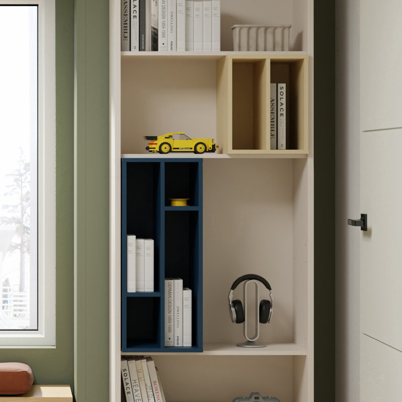 Modern minimalistic inset unit for cupboard, 2 compartments, organising unit, engineered wood, 30 cm W x 36.9 cm H x 34.8 cm D