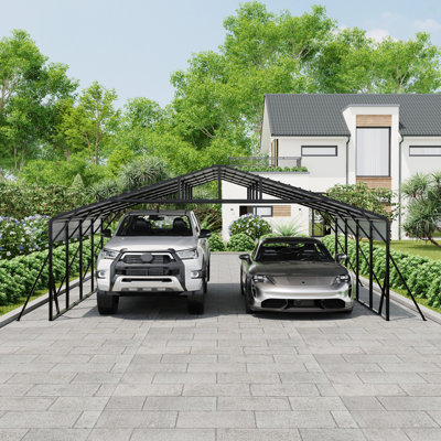 Carport 20 X 20 Shelter - Solution For Vehicles, Boats & Equipment - Durable, All-Weather, Quick Assembly - Spacious, Secure, Reinforced
