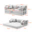 Lit convertible 3 places Ochre Boucl, 4 en 1 multifonctionnel pour la maison et le bureau, garnissage moelleux, mousse haute résilience densité 30D, montage facile, idéal pour le salon et la chambre, revêtement de qualité.