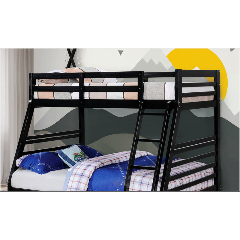 Twin Over Full Transitional Bunk Bed, Black, Twin Over Full