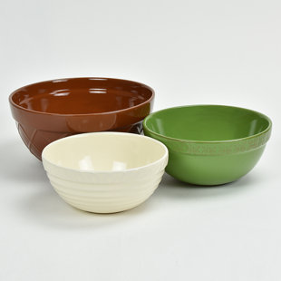Stoneware 3 Piece Mixing Bowl Set (Set of 3)