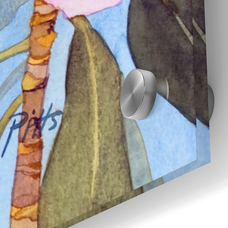 «Rhododendron I» par Sharon Pitts, art mural en verre acrylique, H 36 po x l 36 po x P 0,2 po