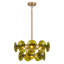 Lustre 4 lumières 18 po avec abat-jour en verre martelé vert olive Aaron, finition laiton antique Aaron-876289219-885352157