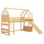 Lit mezzanine double avec glissade et rangement, couleur naturelle-362783936