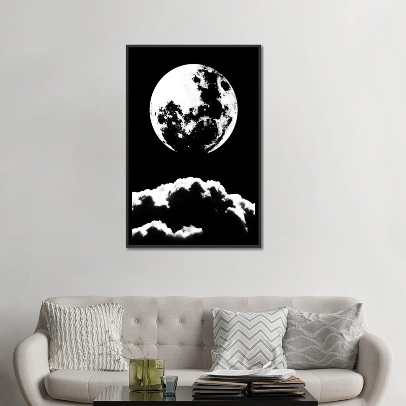 «MoonASTER», reproduction d'impression sur toile, H 26 po x l 18 po x P 1,5 po, Toile avec cadre noir, Pas de tapis